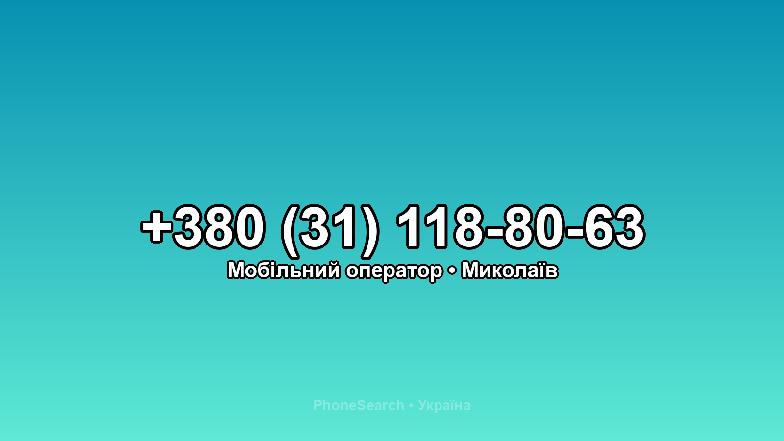 Номер +380 (31) 118-80-63 - вариант 1