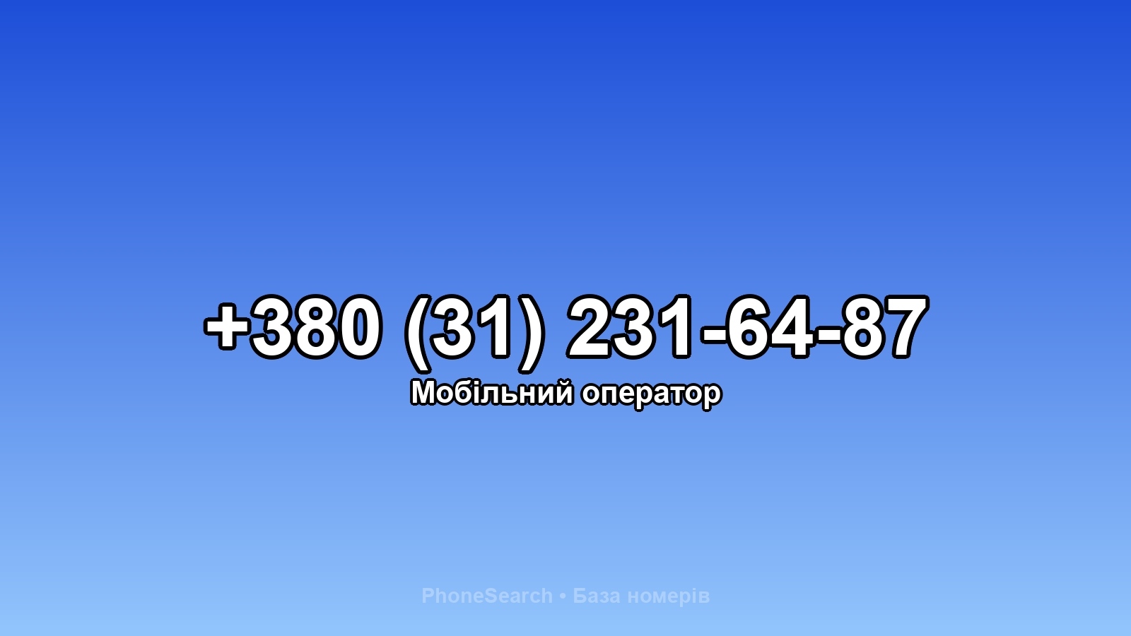 Номер +380 (31) 231-64-87 - вариант 1