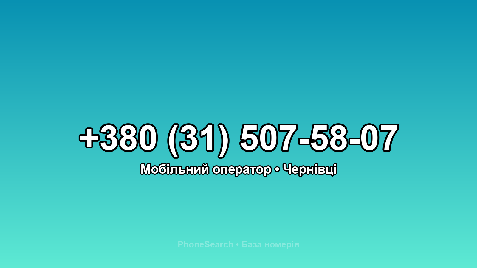 Номер +380 (31) 507-58-07 - вариант 2
