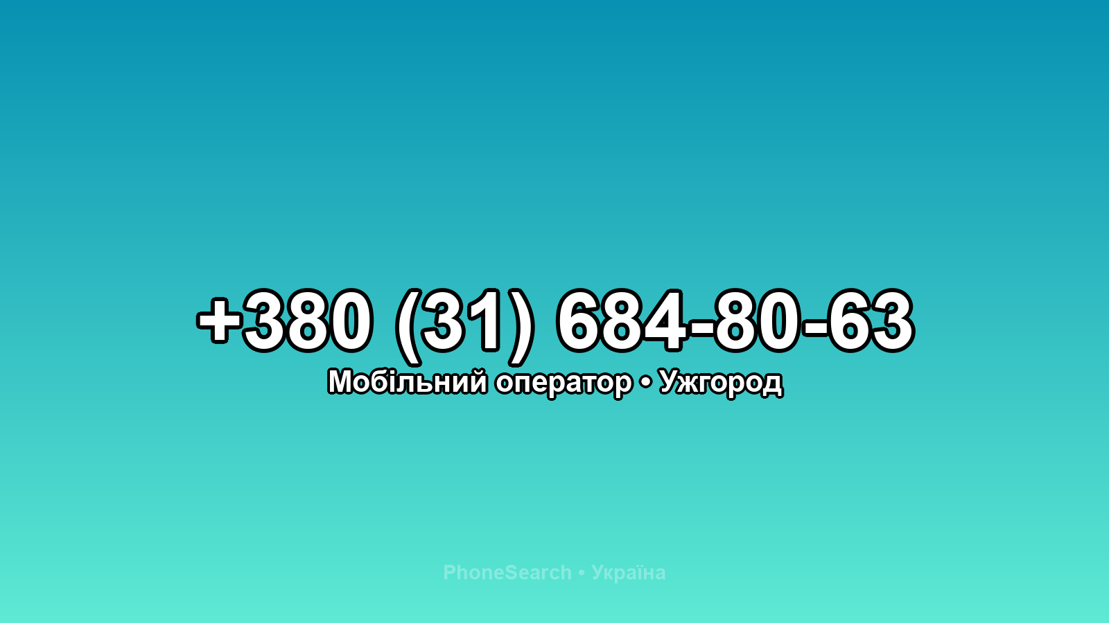 Номер +380 (31) 684-80-63 - вариант 1