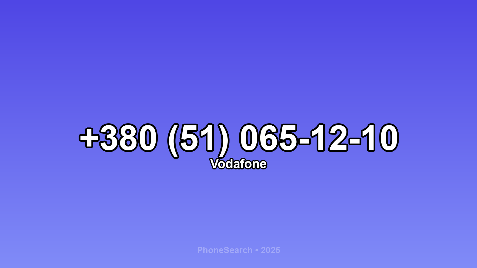 Номер +380 (51) 065-12-10 - вариант 1