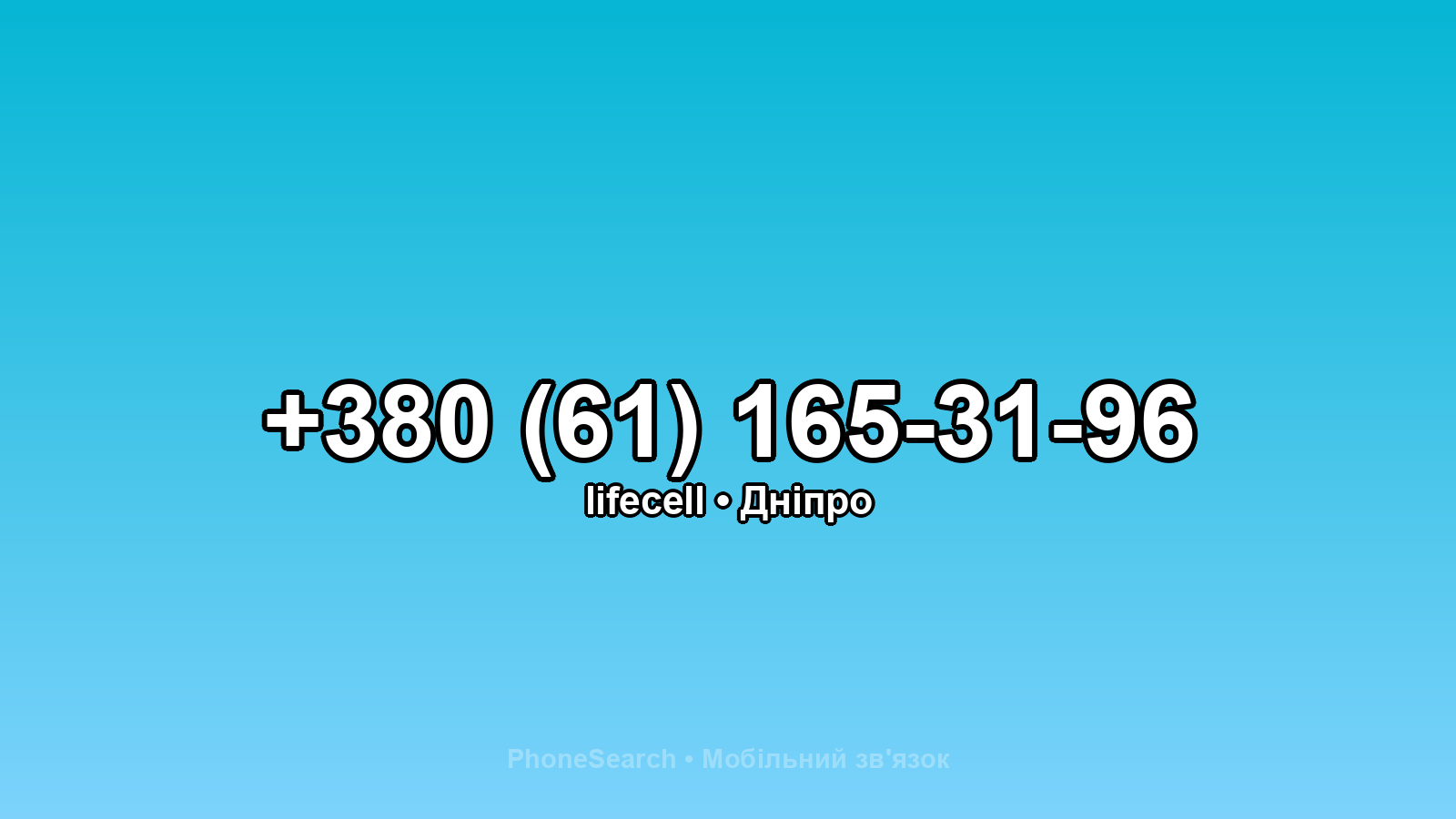 Номер +380 (61) 165-31-96 - вариант 1