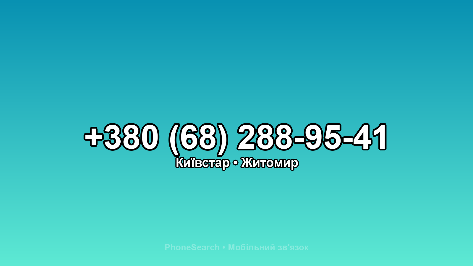 Номер +380 (68) 288-95-41 - вариант 2