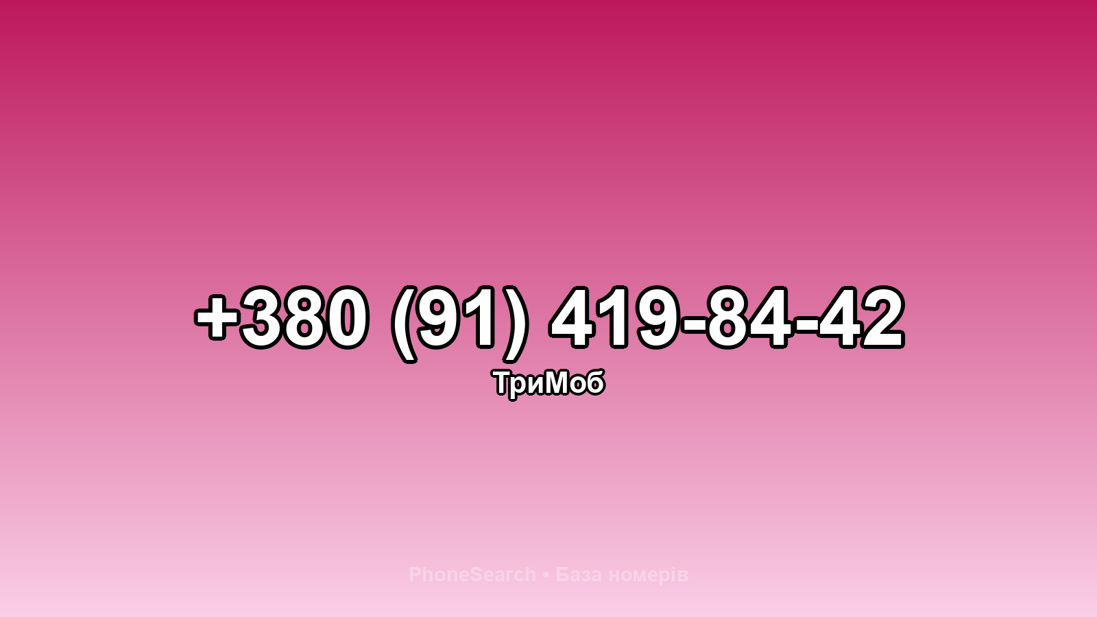 Номер +380 (91) 419-84-42 - вариант 1