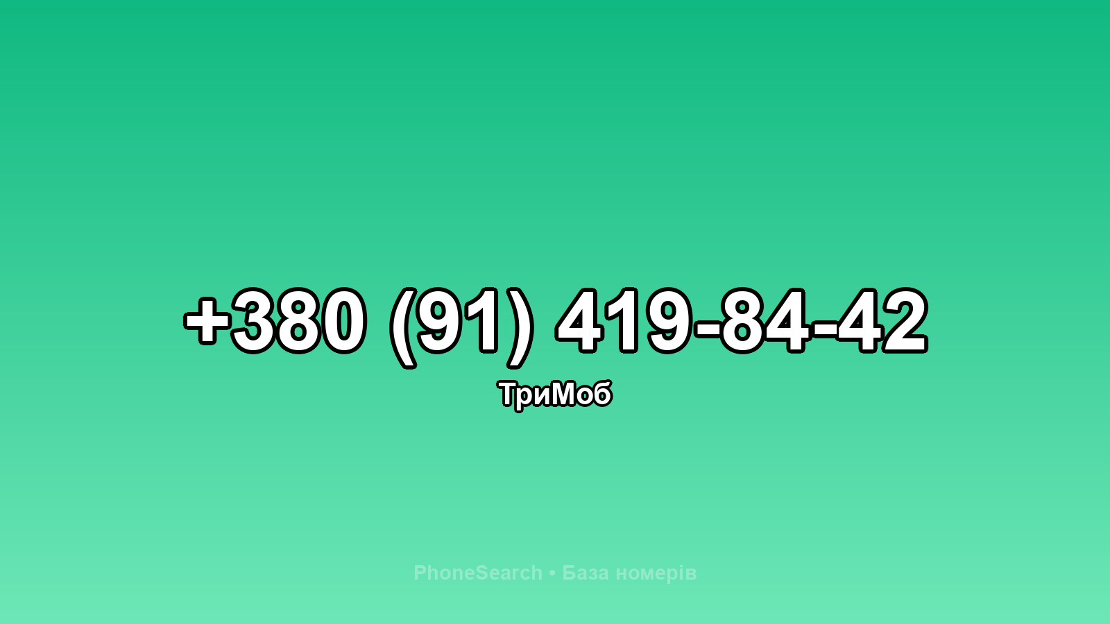 Номер +380 (91) 419-84-42 - вариант 2